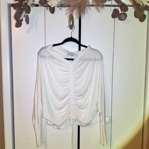 Elegant White Ruched Women's Top